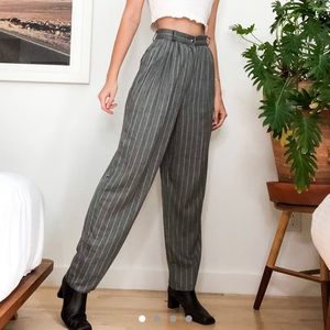vintage karen kane trousers, grey pinstripe, size 6
